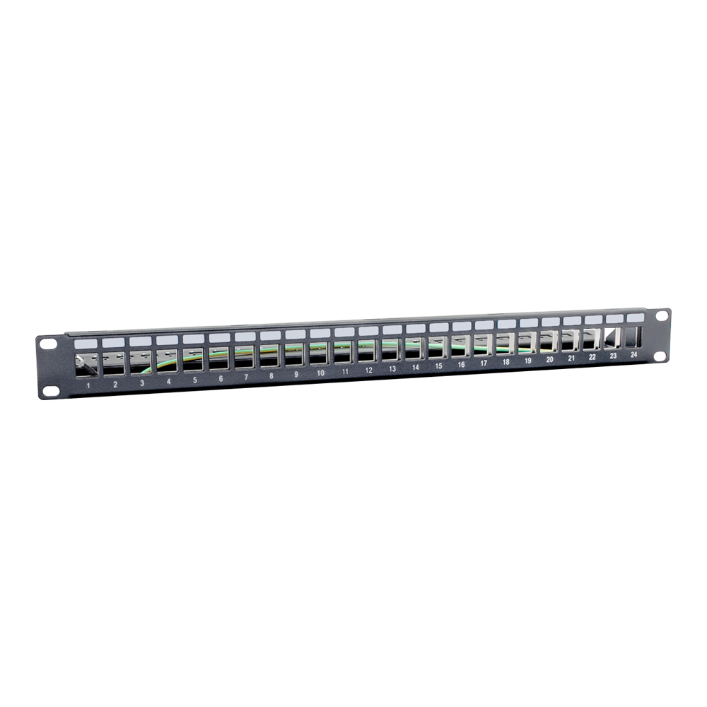 LinkQnet 24-PORT Unpopulated Patch Panel with Cable Management Bar