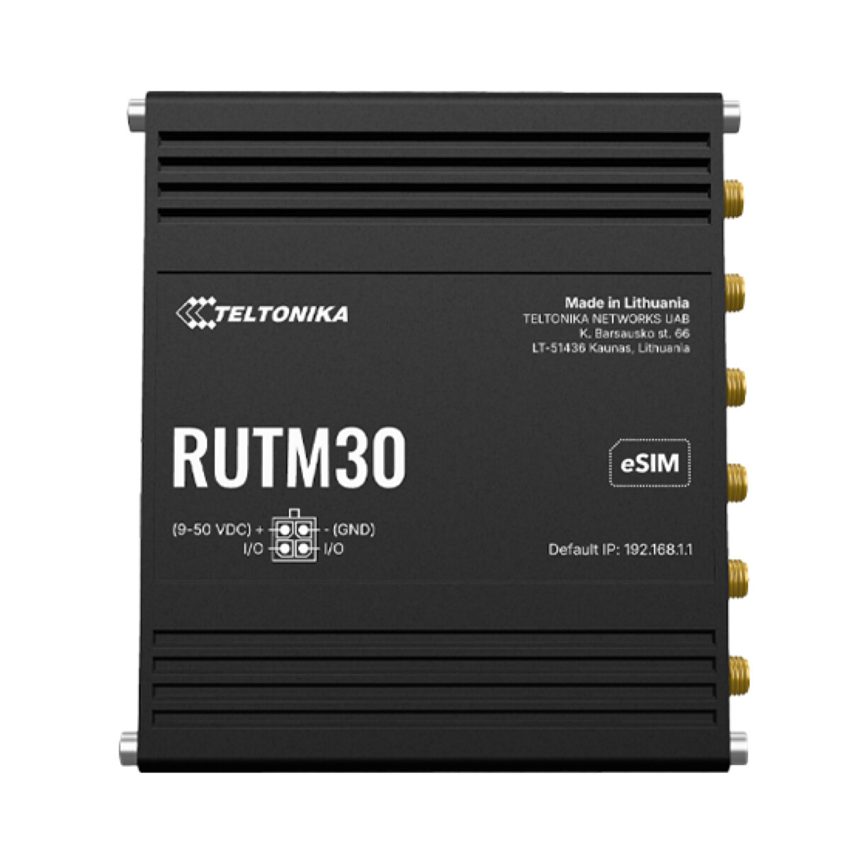 Teltonika RUTM30 ESIM LTE Cat 19 Industrial 5G Router, Wi-FI 5, 1 x WAN(1000Mbps), 1 x LAN(1000Mbps)