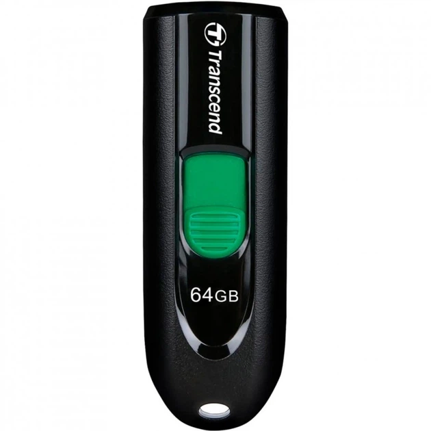 Transcend JF790 64GB USB-C Capless Flash Drive - Black and Green