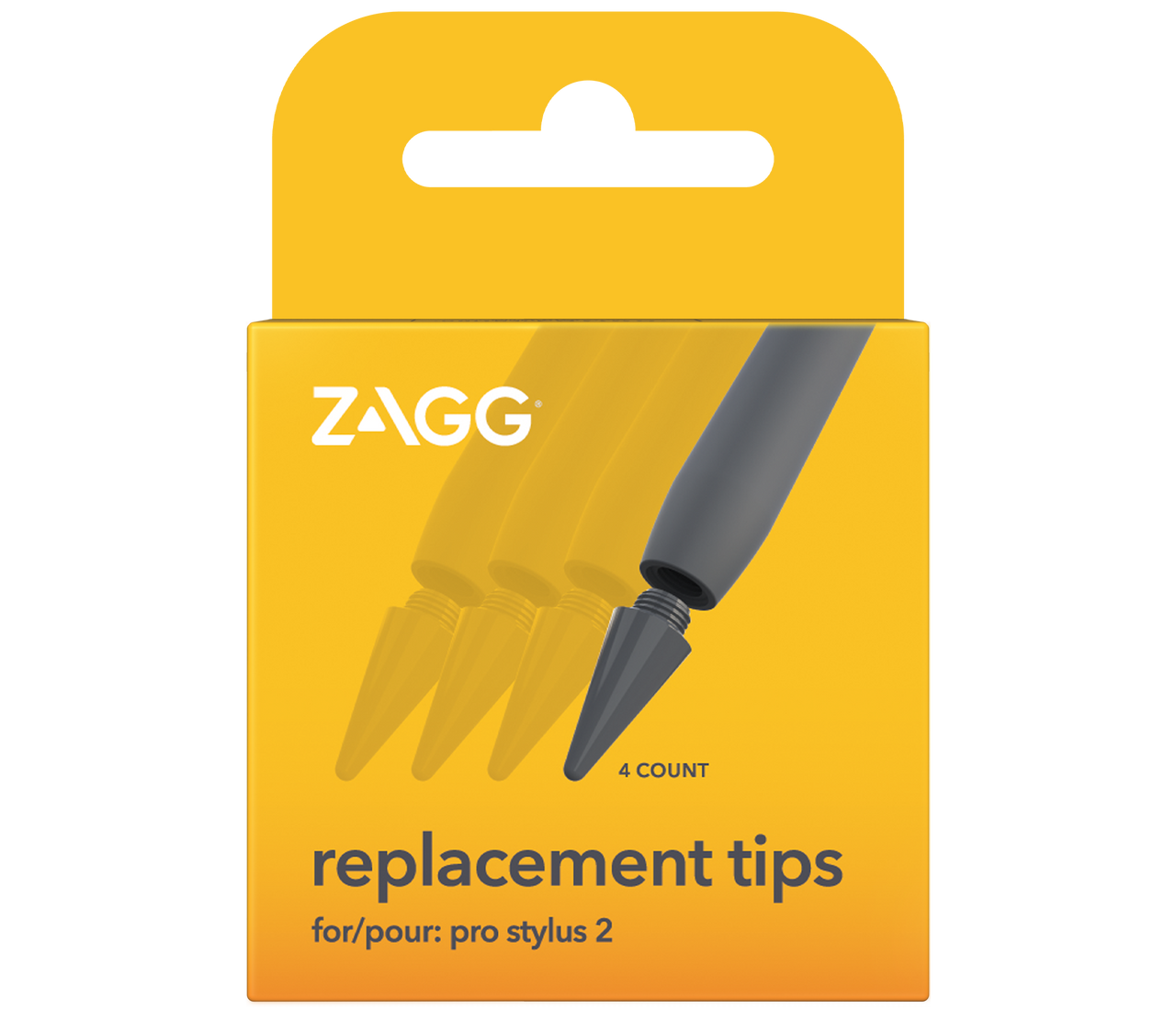 ZAGG Pro Stylus 2 Replacement Tips, Pack of 4, Grey