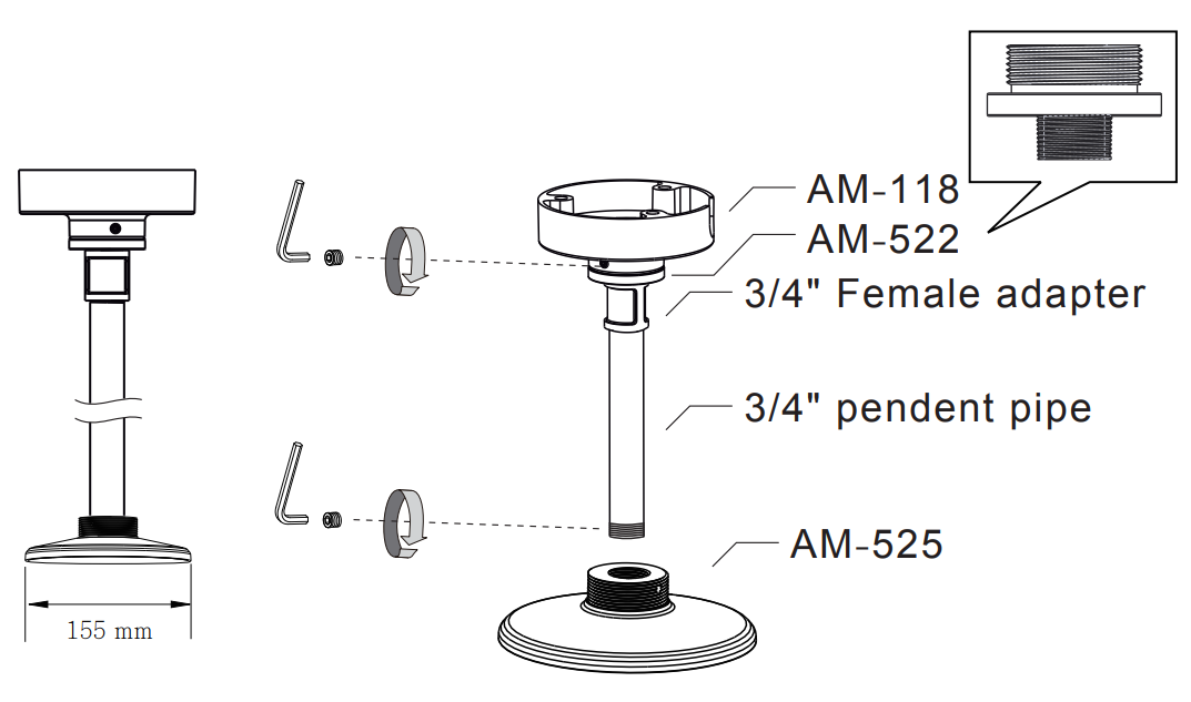 VIVOTEK Mounting Adapter for Outdoor Dome