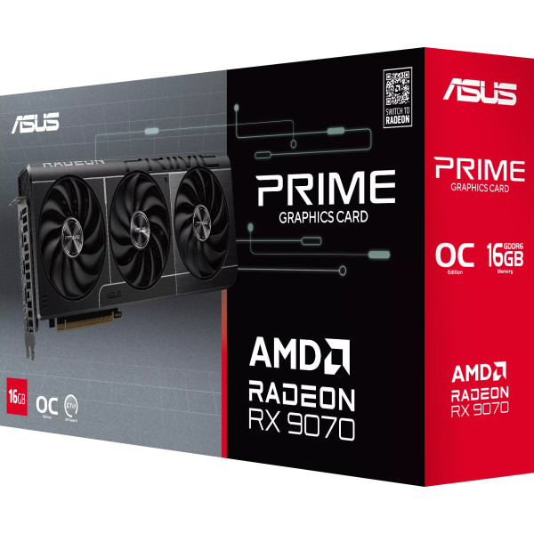 ASUS Prime Radeon RX 9070 OC 16GB GDDR6 Graphics Card