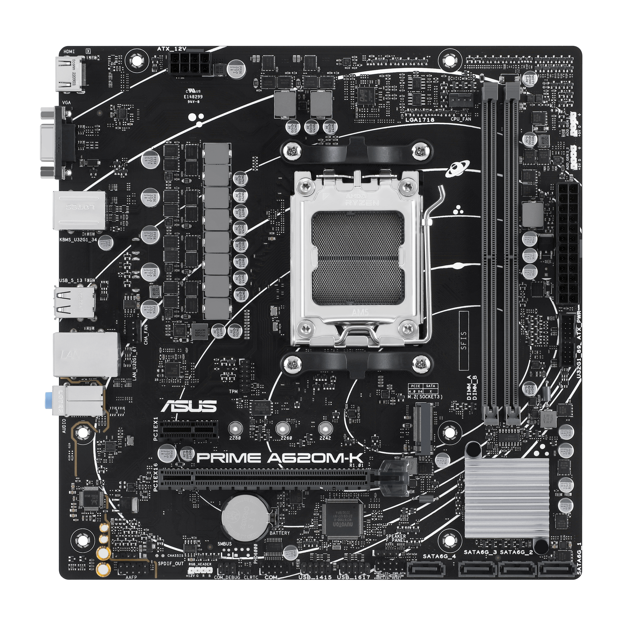 ASUS Prime A620M-K mATX AM5 DDR5 Motherboard