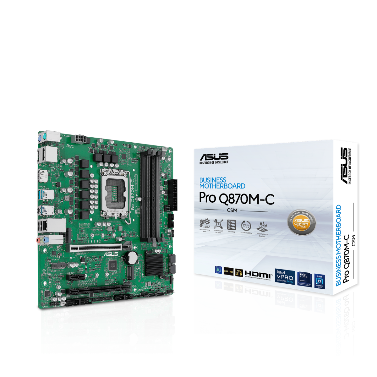 ASUS PRO Q870M-C-CSM mATX Motherboard, LGA1851, DDR5