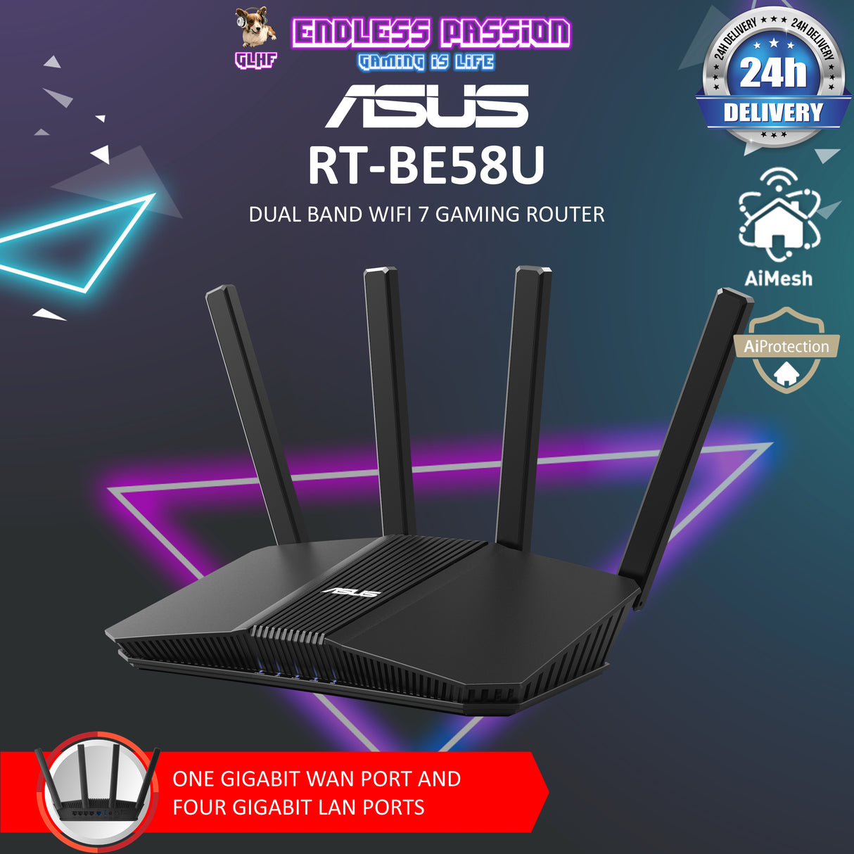 ASUS RT-BE58U Dual-Band Wi-Fi Router with AiMesh