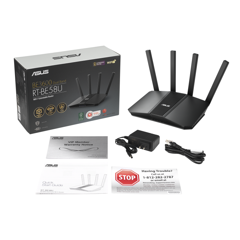 ASUS RT-BE58U V2 BE3600 Dual-Band Wi-Fi 7 Router with AiMesh