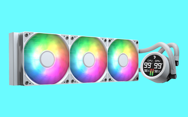 Aerocool Abyss L360 White 360mm ARGB Liquid Cooler with Digital Display
