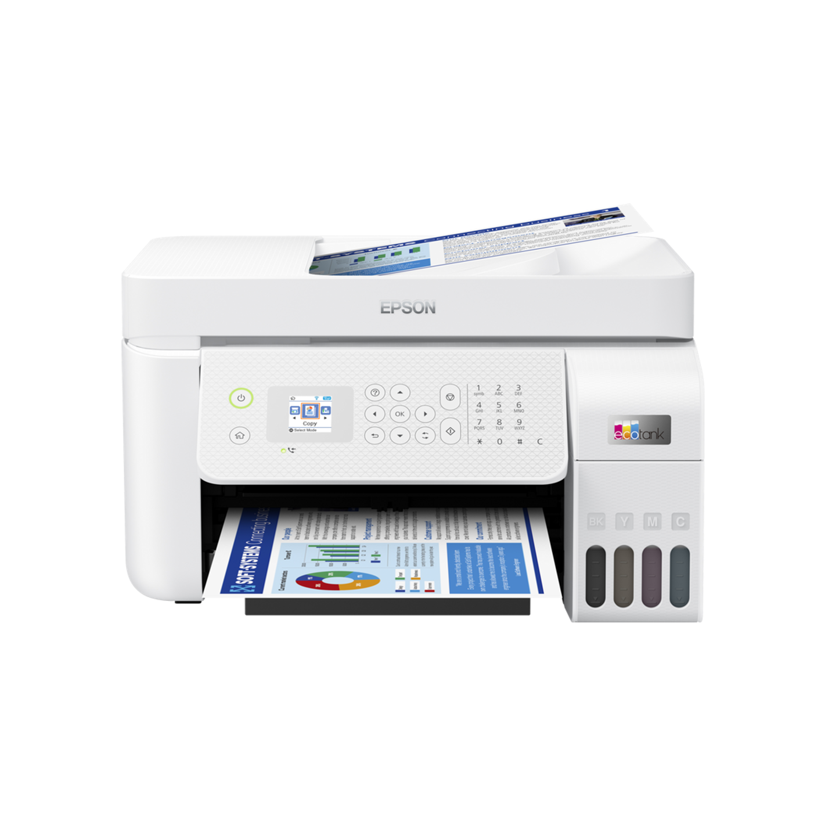 Epson EcoTank L5296 4-in-1 Wi-Fi Direct and Ethernet Printer (White)