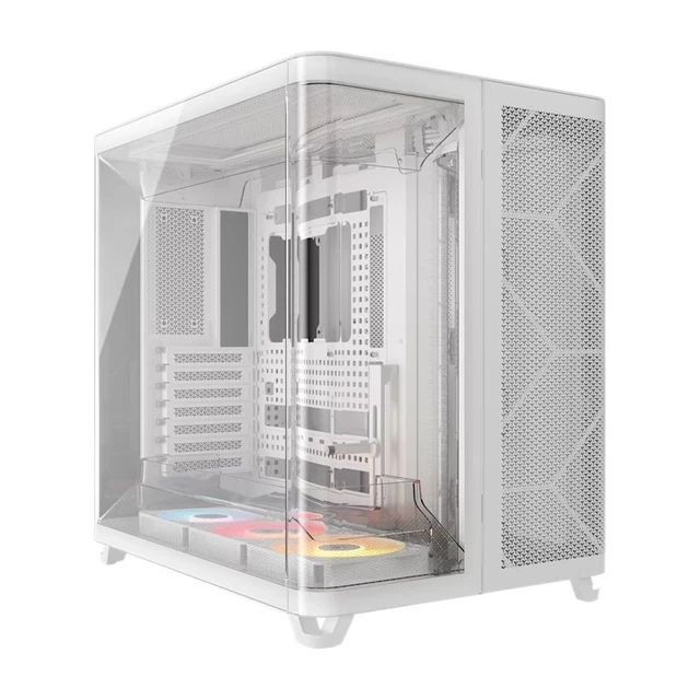 Corsair AIR 5400 LX-R RGB iCUE LINK Triple Chamber Mid-Tower PC Case White