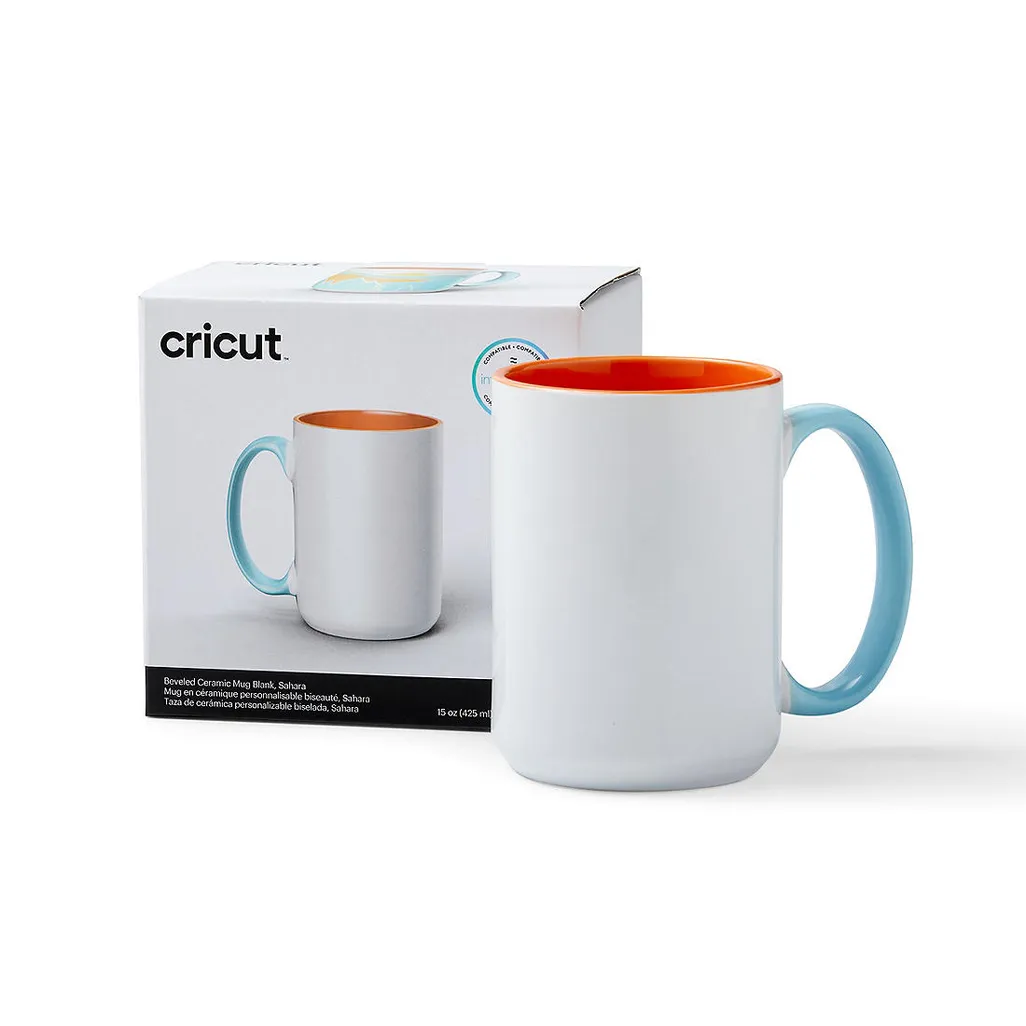 Cricut Beveled Ceramic Mug Blank Sahara 425ml