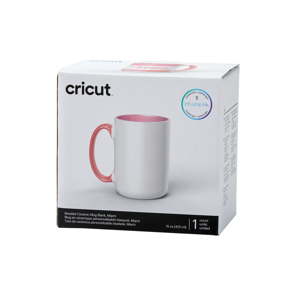 Cricut Beveled Ceramic Mug Blank, 440ml, Miami