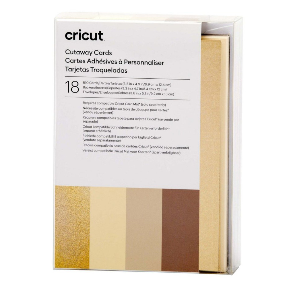 Cricut Cut-Away Cards Neutrals R10 8.9x12.4cm 18-Pack