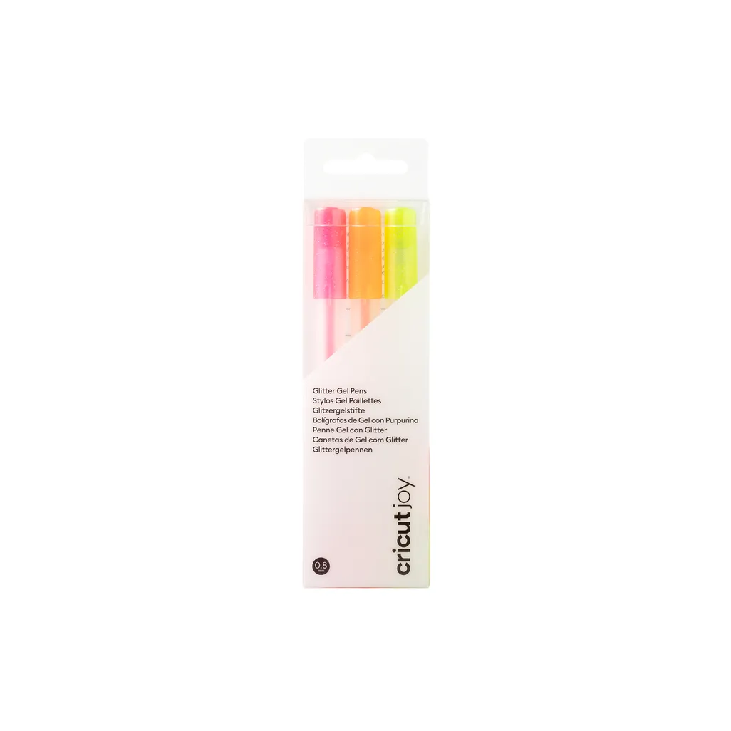 Cricut 3 Glitter Gel Pens (0.8 mm) in Neon Pink, Neon Orange, Neon Yellow
