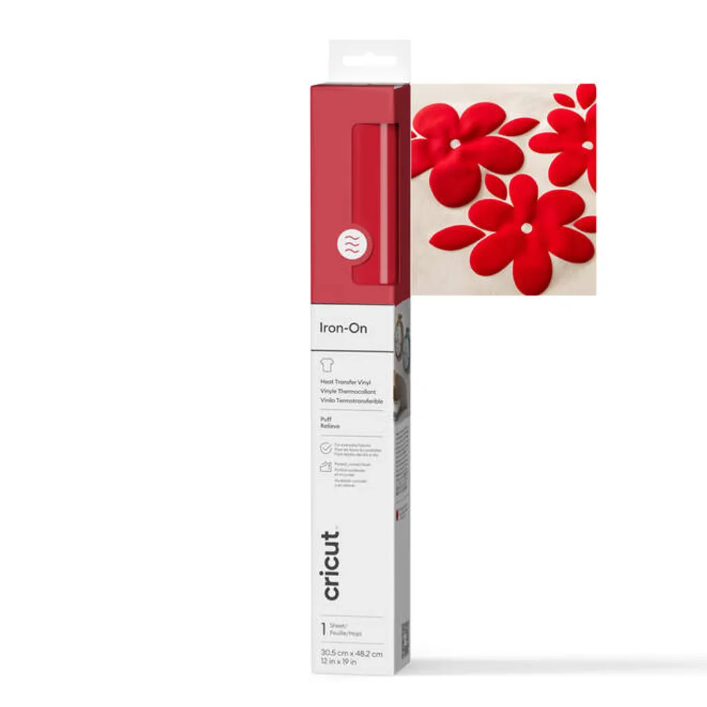 Cricut Puff Iron-On 30.5 cm x 48.3 cm Red