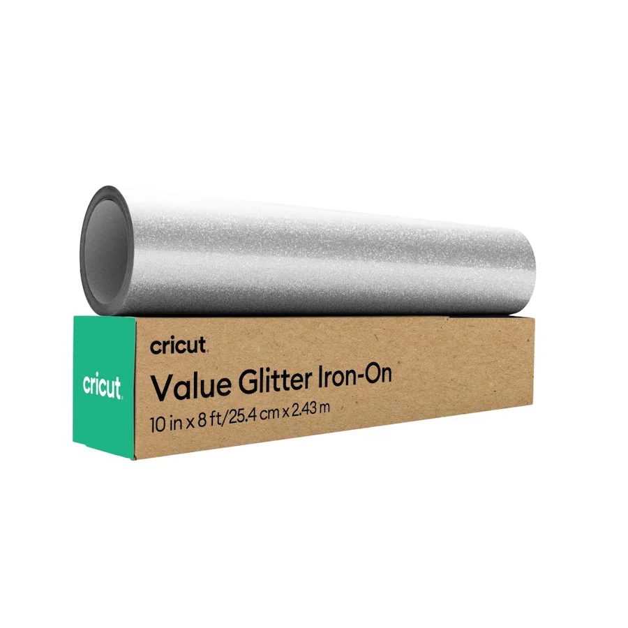 Cricut Value Glitter Iron-On 25.4cm x 2.4m Silver