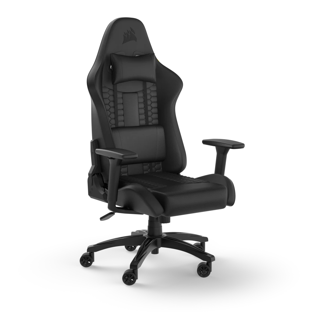Corsair TC100 Relaxed Gaming Chair - Black/Black Leatherette