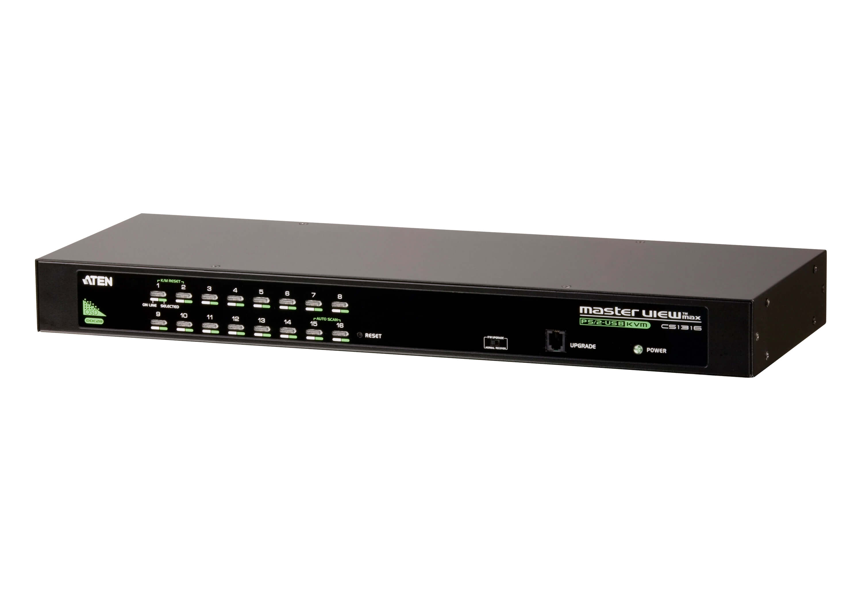 ATEN 16-Port PS/2-USB VGA KVM Switch, Cascade, with Adapter