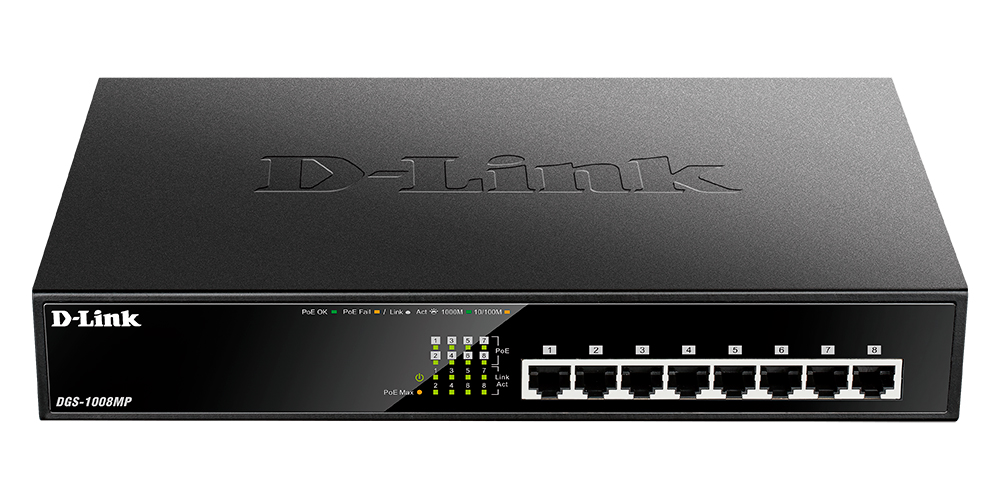 D-Link 8-Port Gigabit Unmanaged PoE Switch (Metal Case)