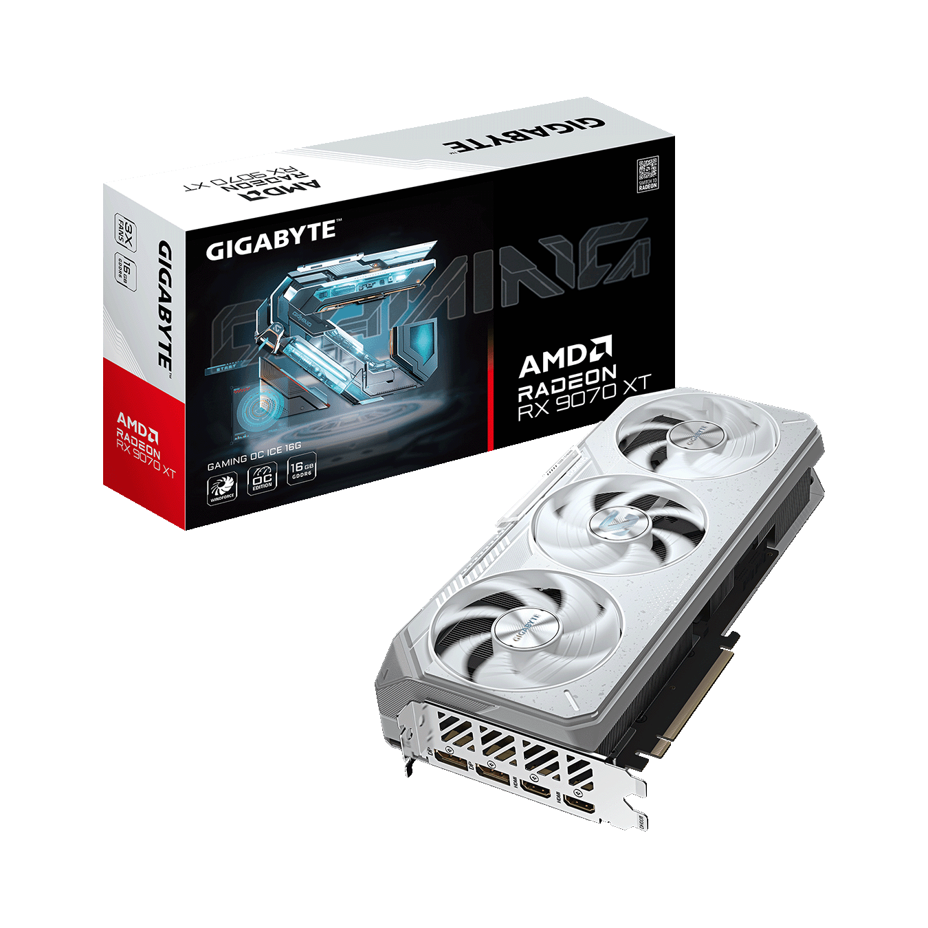 Gigabyte AMD Radeon RX9070XT Gaming OC ICE 16GB Graphics Card