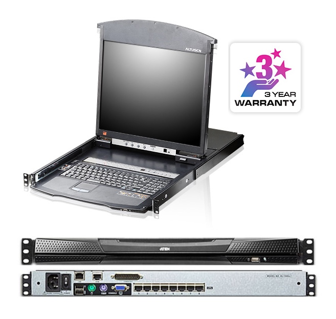 ATEN 8-Port 17-inch Dual Rail LCD IP Cat5 KVM Switch