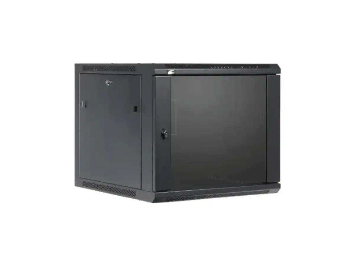 RCT 12U CP Server/Networking Cabinet with Perforated Door, Black