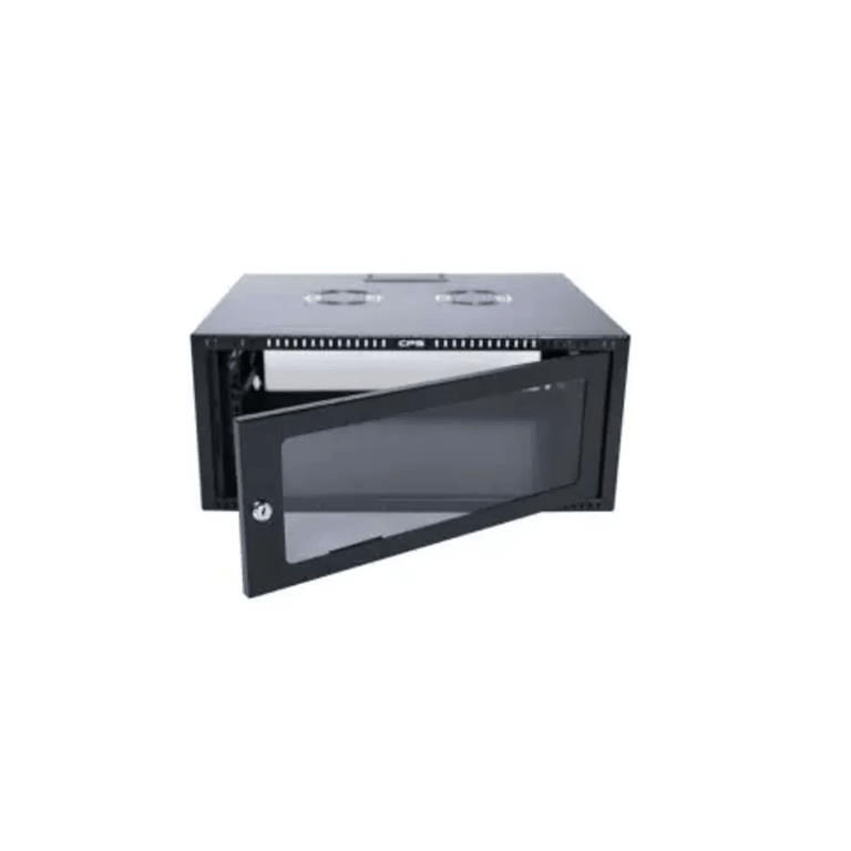 RCT 4U AP Pre-coated Black Wall Mount Cabinet with Glass Door