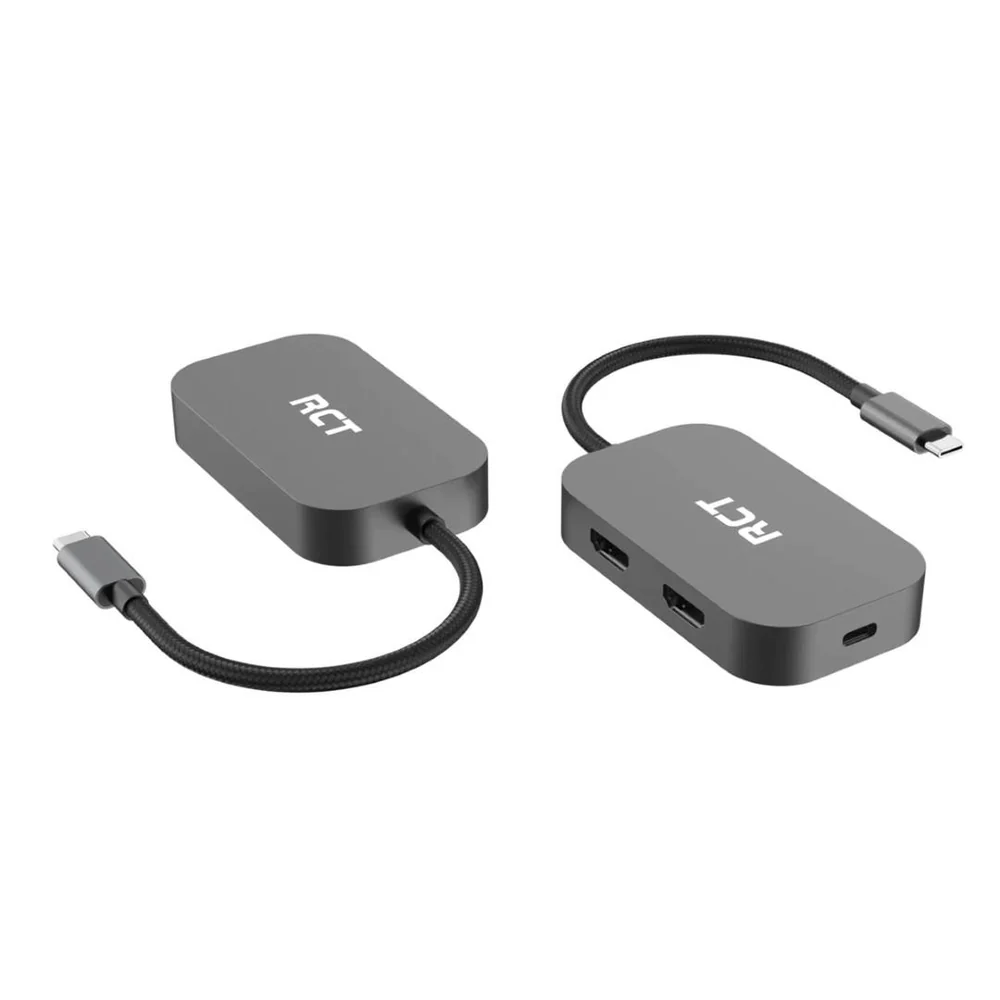 RCT 3-in-1 USB Type C Adapter with Dual HDMI and Power Pass-Through