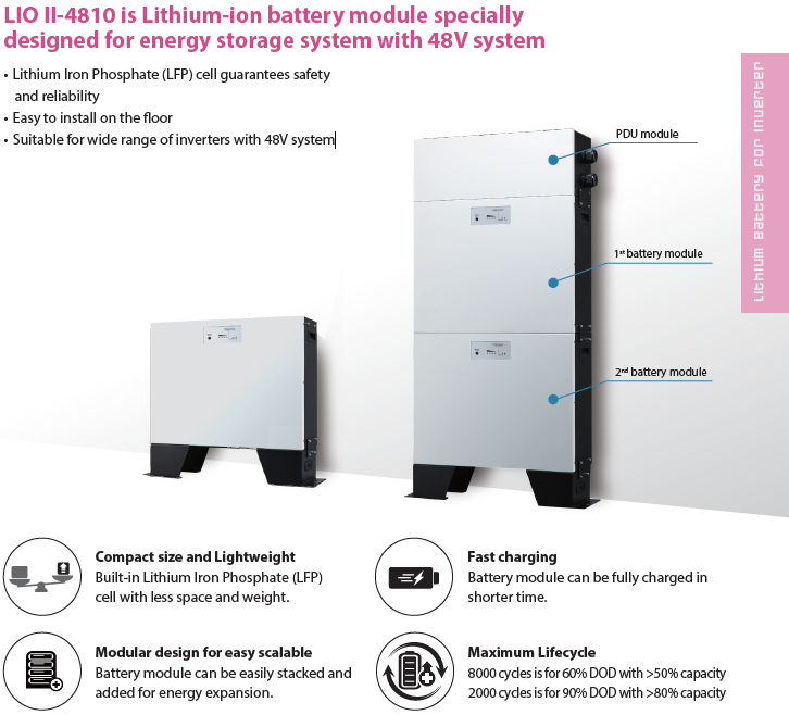 RCT LIO-II 5.12kWh 51.2V DC LiFePO Battery
