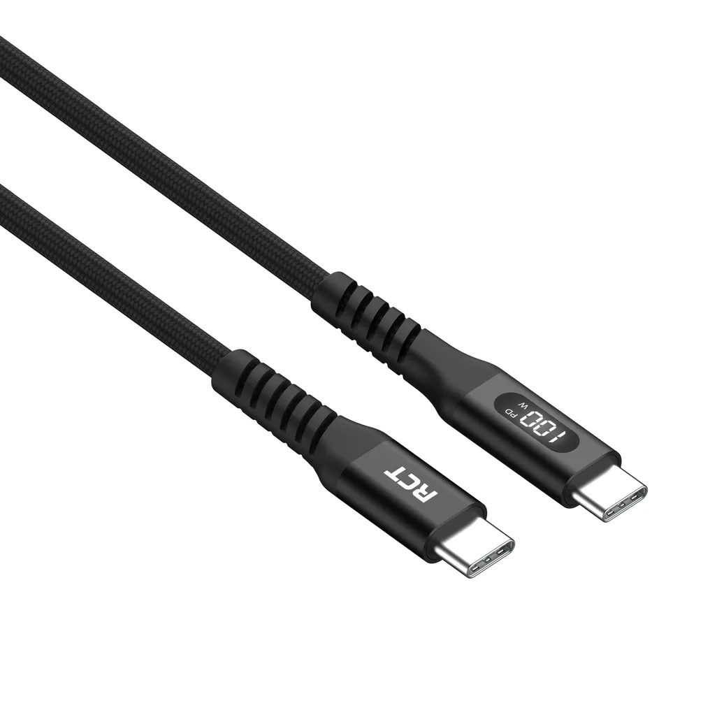 RCT USB-C to USB-C Sync & Fast Charge Cable 2m with LED Display