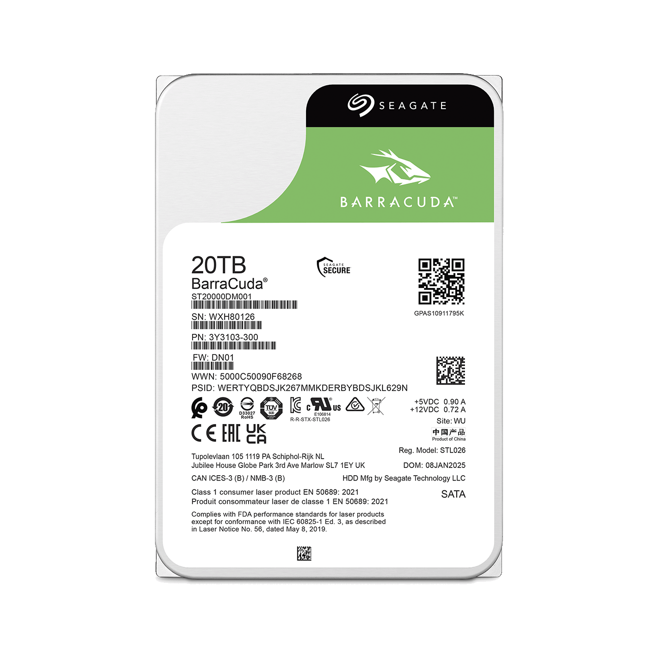 Seagate Barracuda ST20000DM001 20TB 3.5-inch Internal HDD