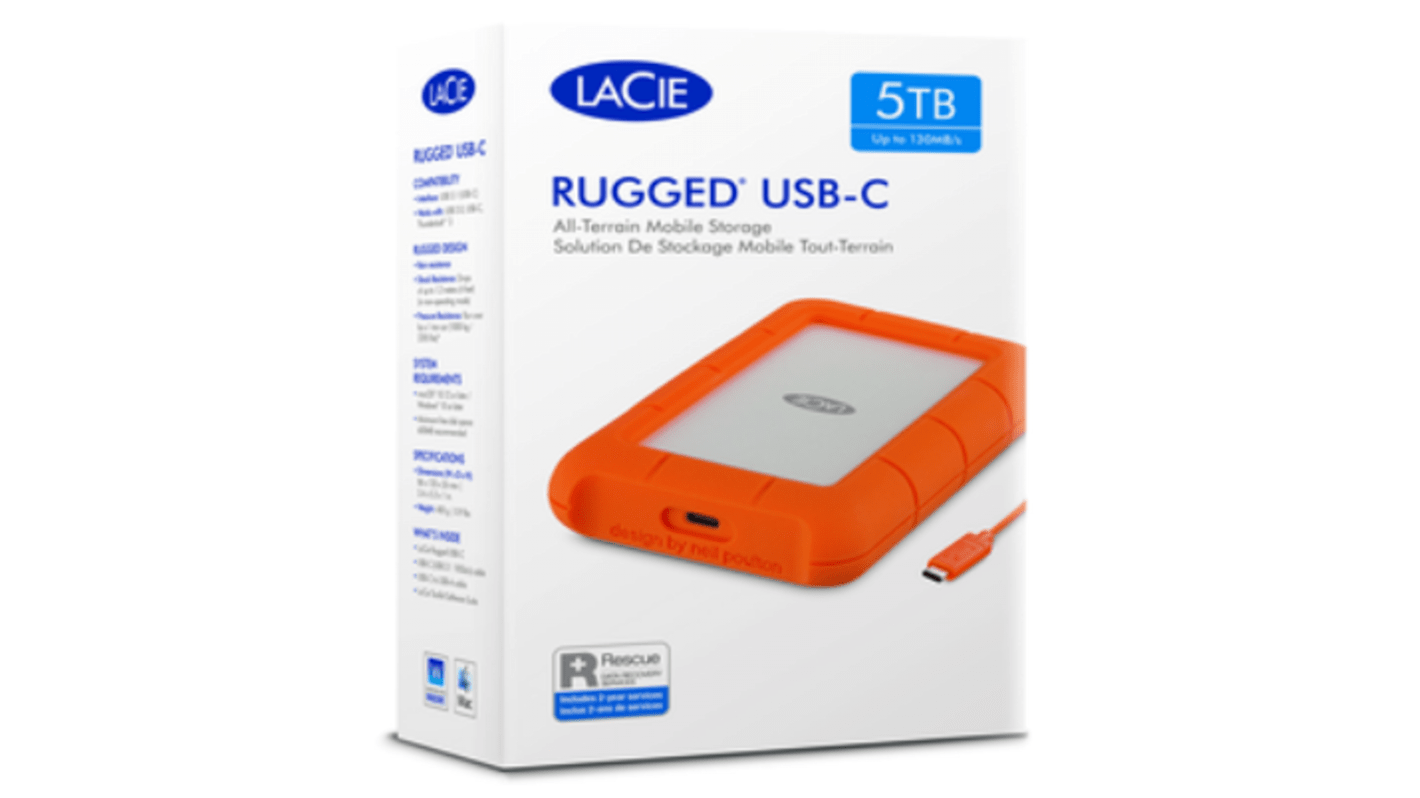 Seagate LaCie Rugged Mini 4TB USB-C External Hard Drive