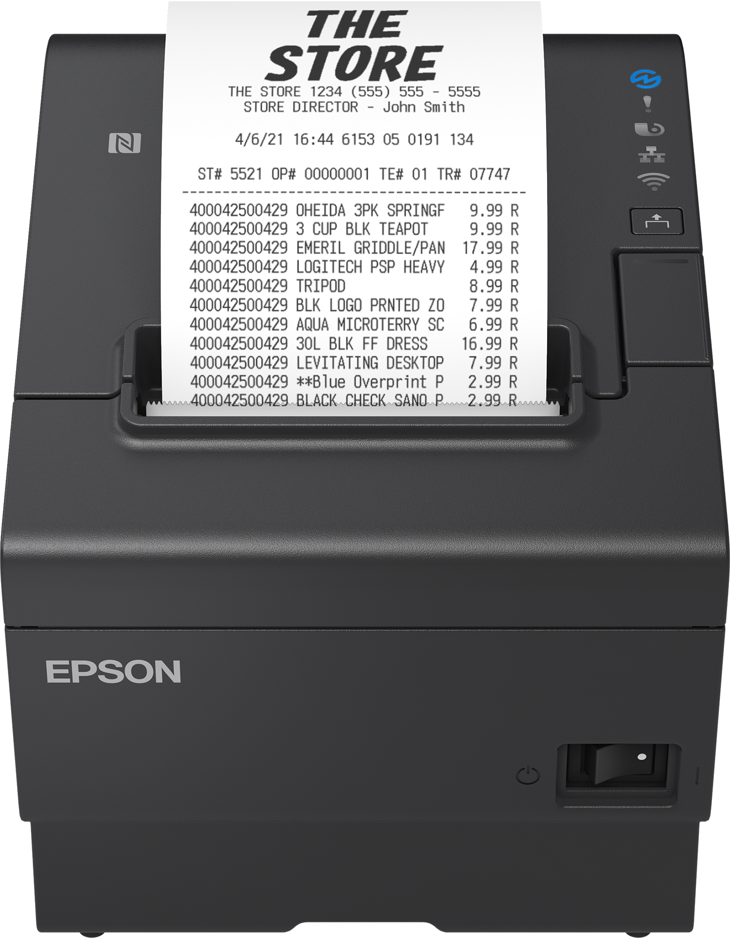 Epson TM-T88VII USB Ethernet Serial POS Printer, Black