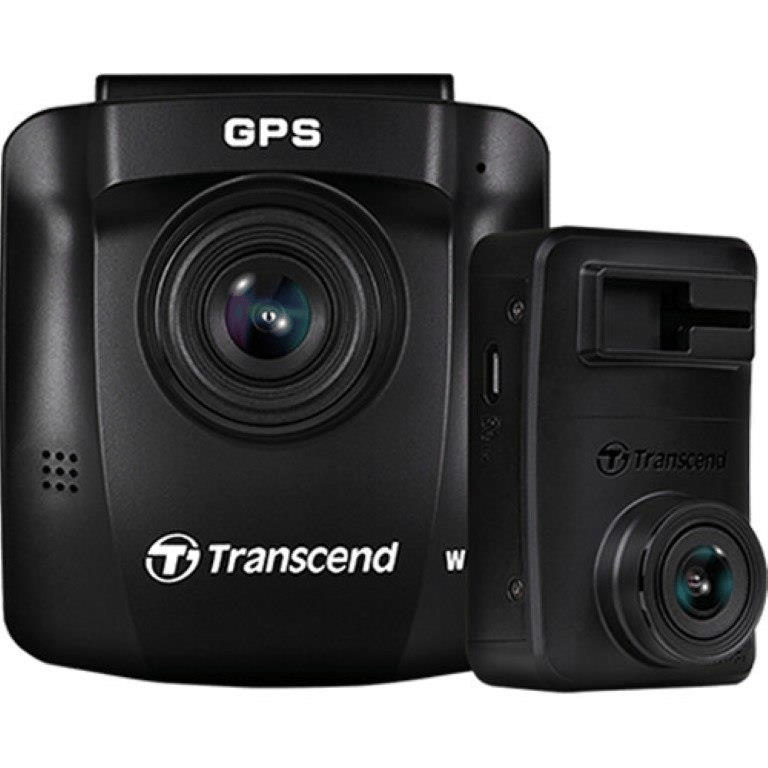 Transcend DP620 Front & Rear Dual Dashcam with 2 x 64GB High Endurance MicroSD Cards