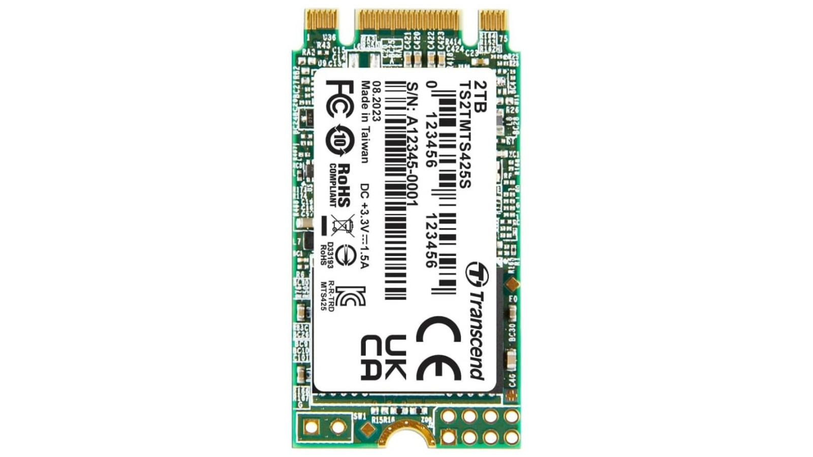 Transcend MTS425S 2TB M.2 SATA 3 2242 Cacheless SSD