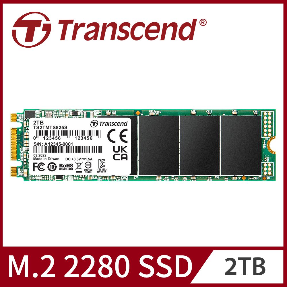 Transcend MTS825S 2TB M.2 SATA3 2280 SSD Cacheless TLC