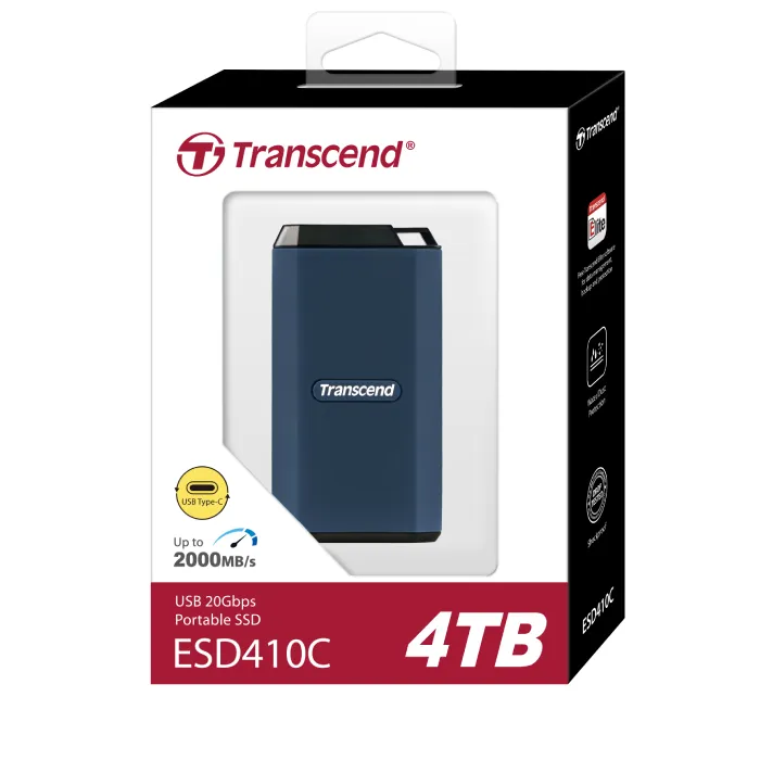 Transcend 4TB ESD410C USB 3.2 Type C Portable Solid State Drive