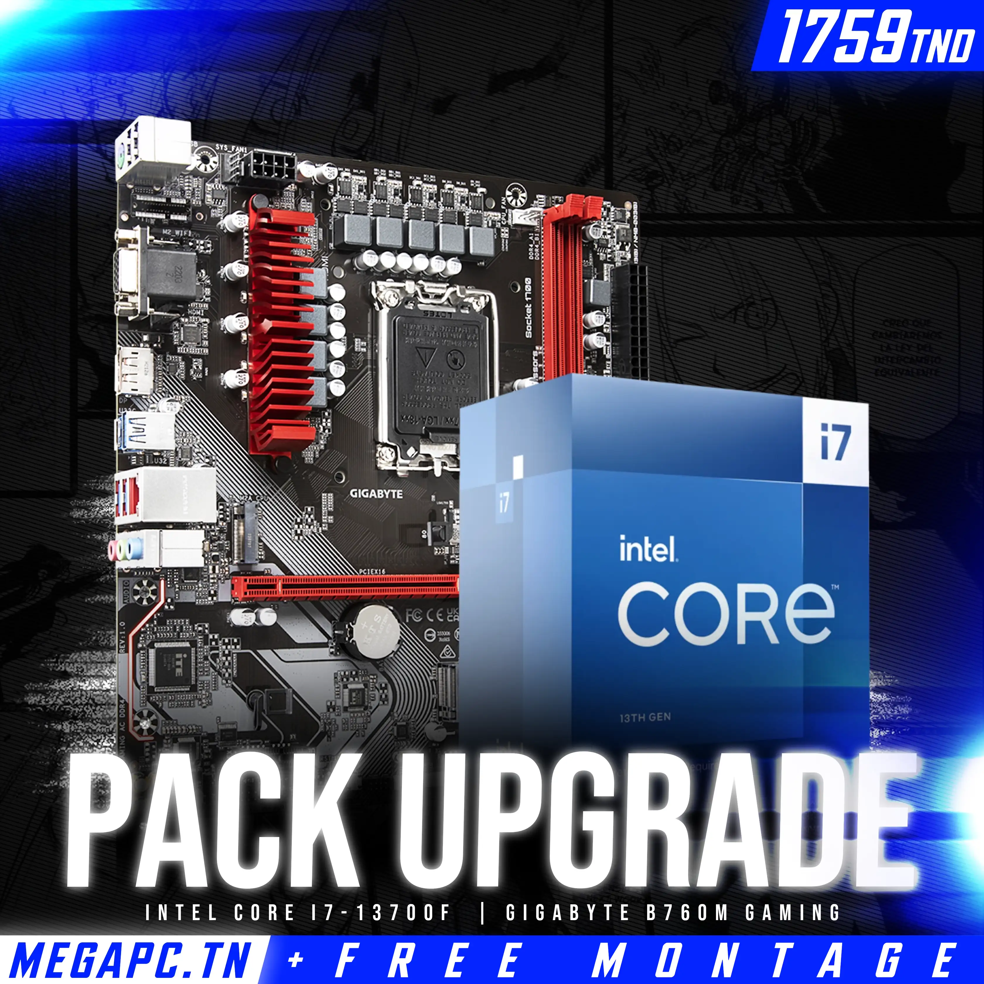 Gigabyte Core i7 Upgrade Kit with Transcend 16GB DDR5 RAM and B760M Motherboard
