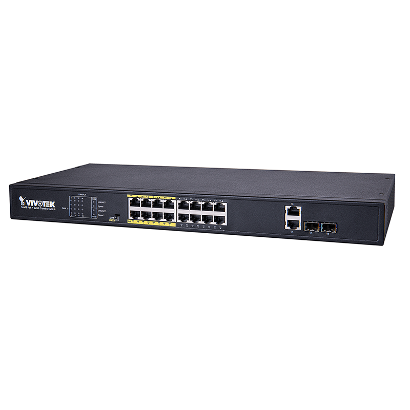VIVOTEK Unmanaged 16-Port PoE Switch, 250W