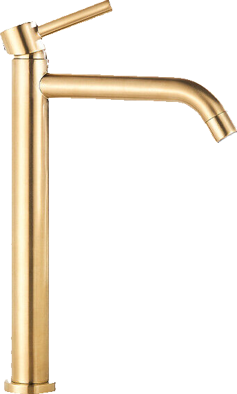 Image of Julia | Rubinetto da bagno alto Hotel Gastro oro spazzolato |Rubinetto premium in acciaio inossidabile per lavelli alti |Rubinetto ad alta pressione