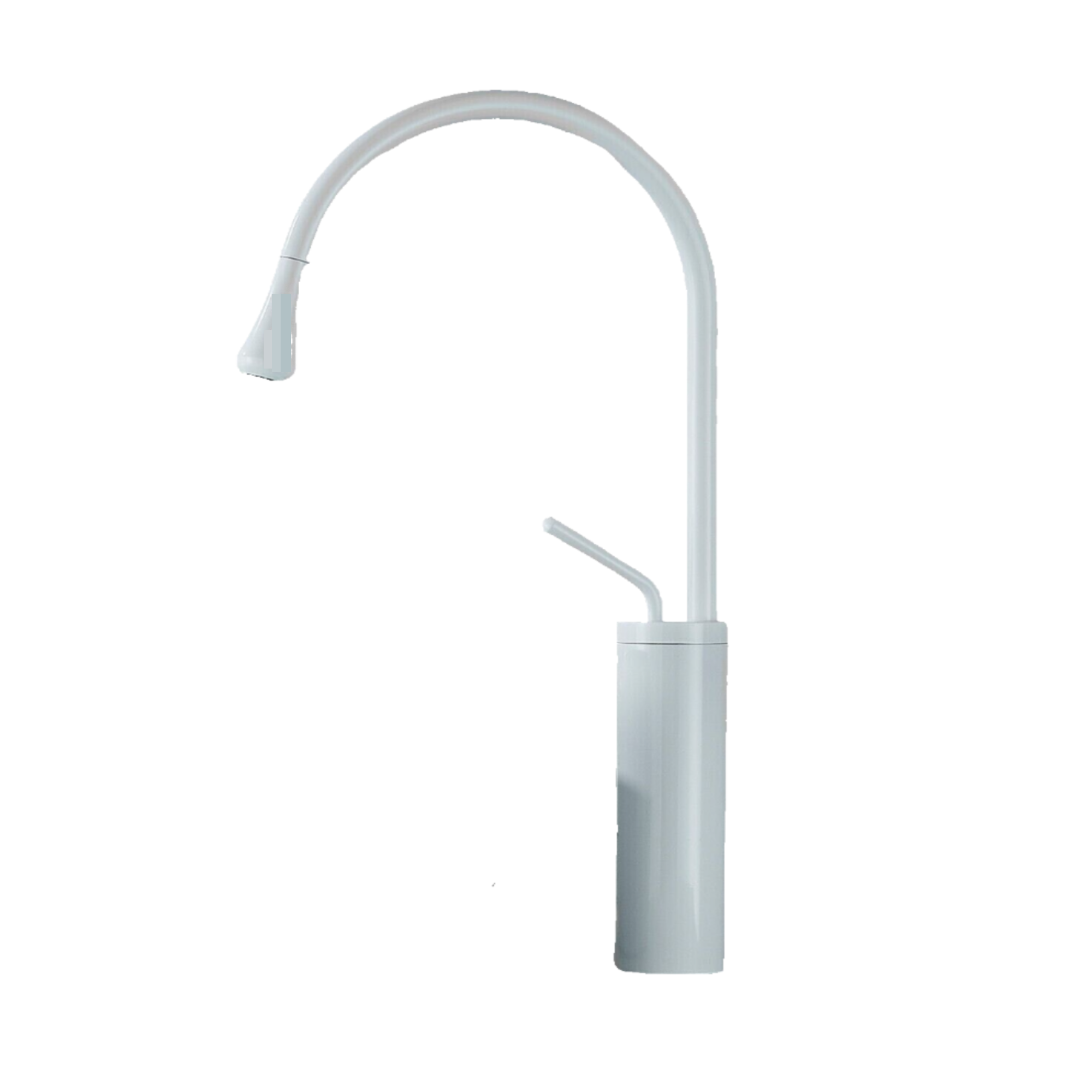 Image of Lydia | Rubinetto da bagno bianco Hotel Gastro | Rubinetto in acciaio inox per lavelli alti miscelatore 2 attacchi |Raccordo ad alta pressione alto |