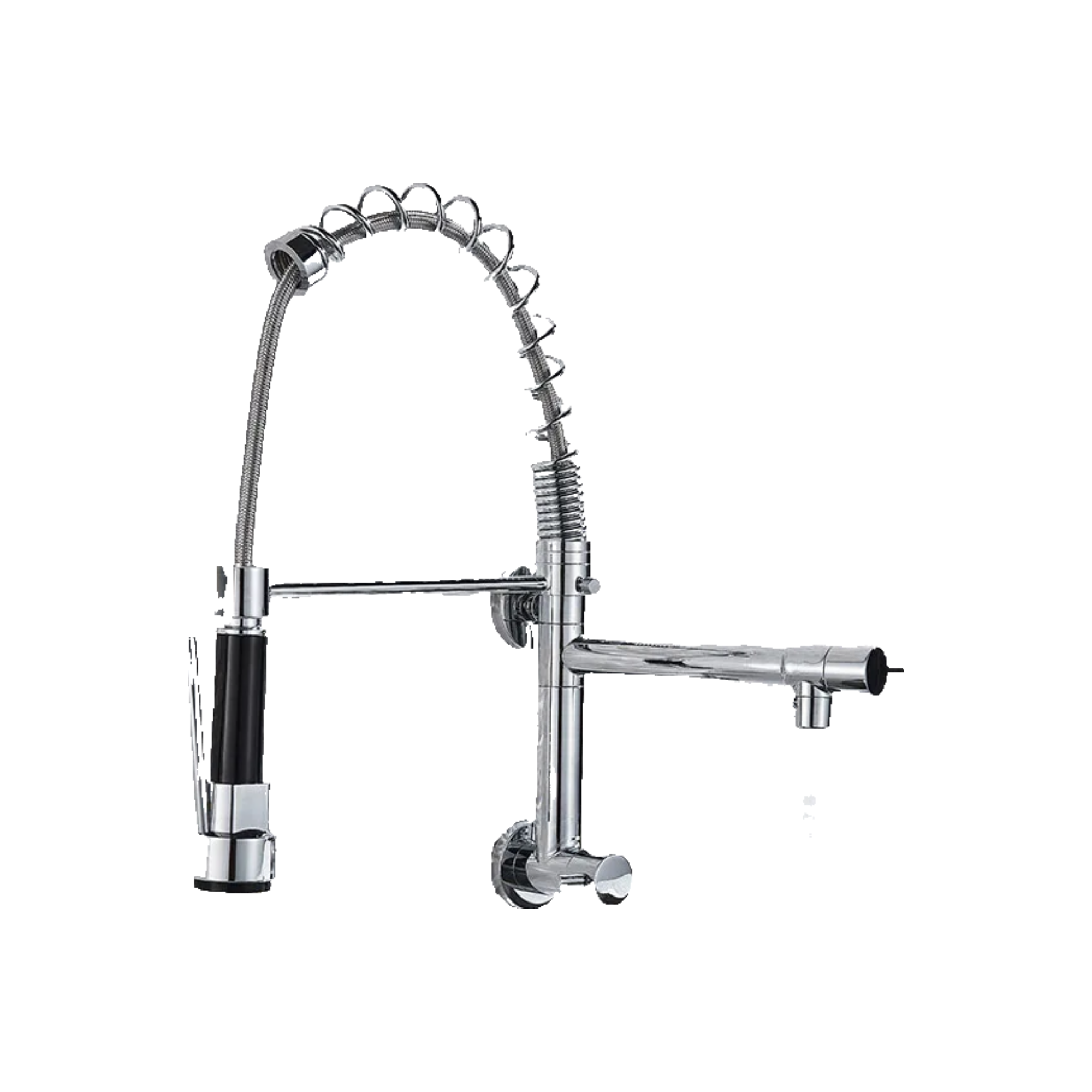 Image of Björn |Gastronomia rubinetto acqua frossoda monoforo a parete cromo|rubinetto cucina professionale acciaio inox due docce|lavello doppio ristorante