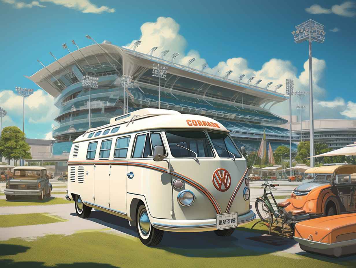 A majestic blend of vintage and modern architecture at Camping World Stadium, exuding a sense of timeless grandeur.