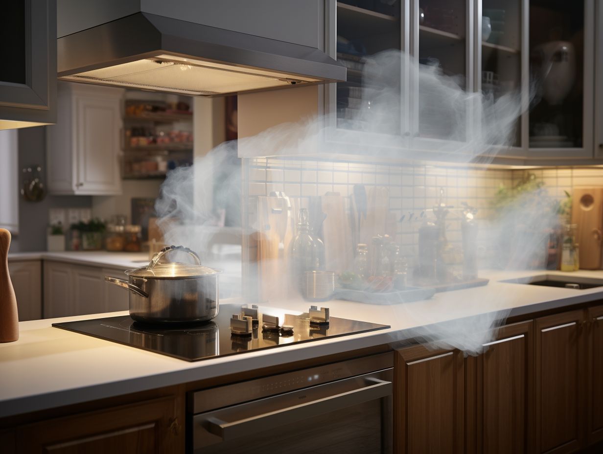 Wellventilated kitchen countertop with proper air fryer placement and ventilation