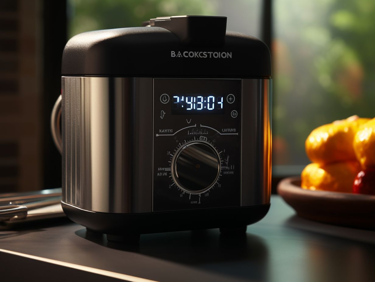 Blackstone Grill with attached air fryer temperature dial and timer being adjusted