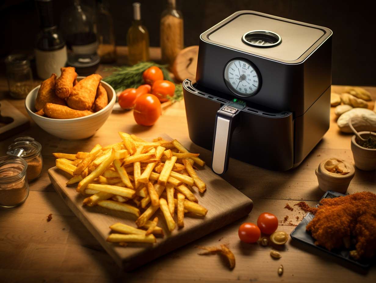 Wellorganized work area with precision tools and disassembled Chefman Air Fryer