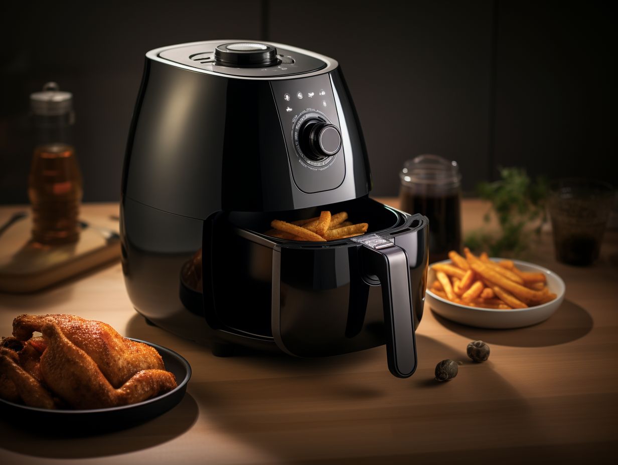 Step-by-step guide to dismantling a Gourmia Air Fryer, including removal of detachable basket, control panel, and heating element.