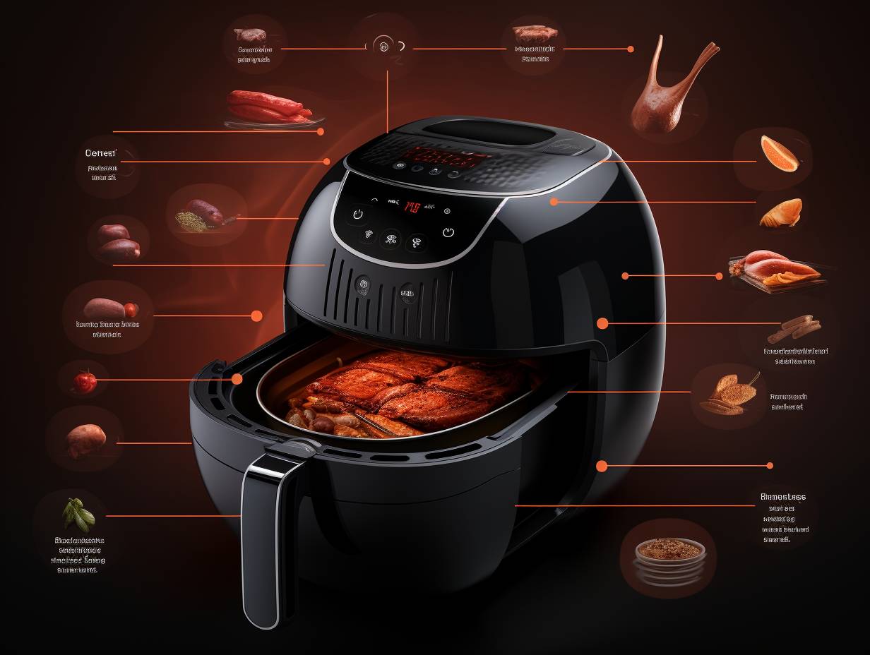 Stepbystep process of detaching the heating element from the Power Air Fryer XL