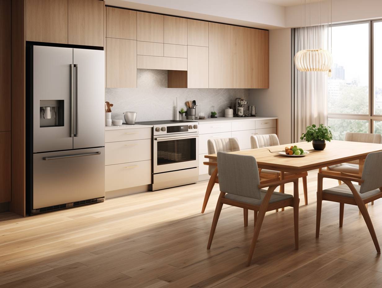 Sleek and modern large air fryer on a spacious kitchen countertop