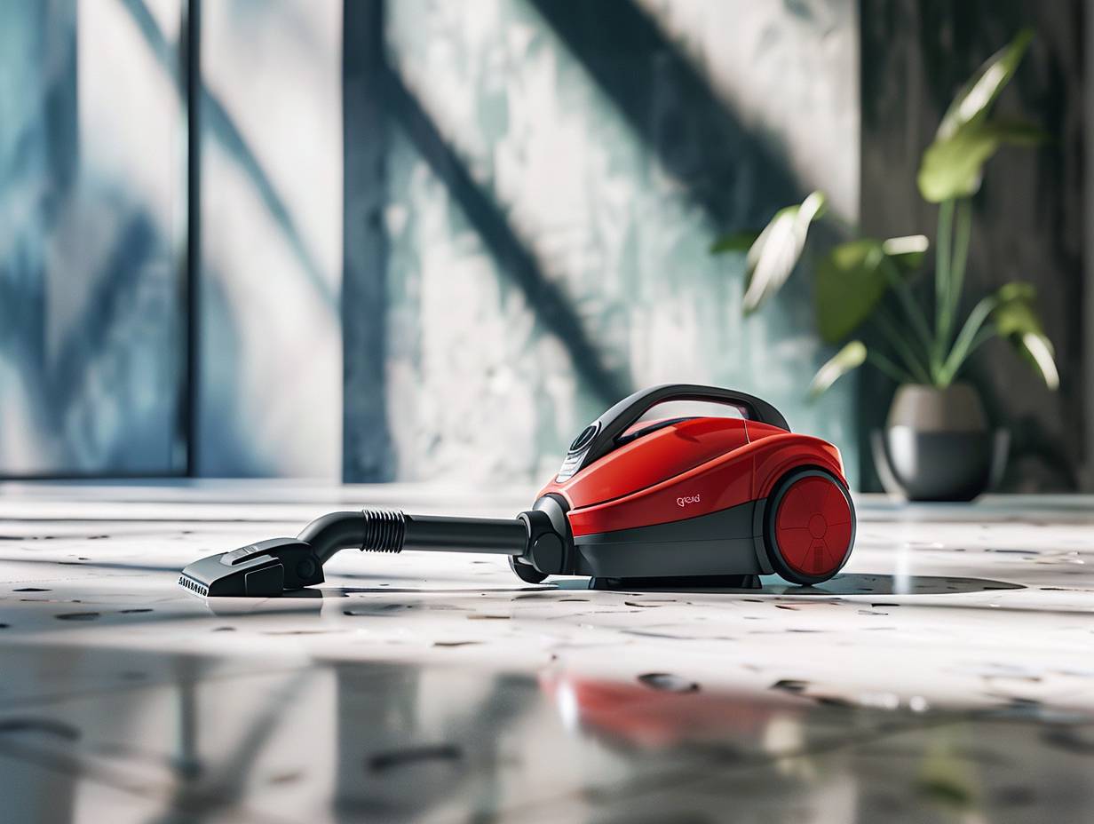 A self-propelled vacuum cleaner effortlessly gliding across different floor surfaces with ease.