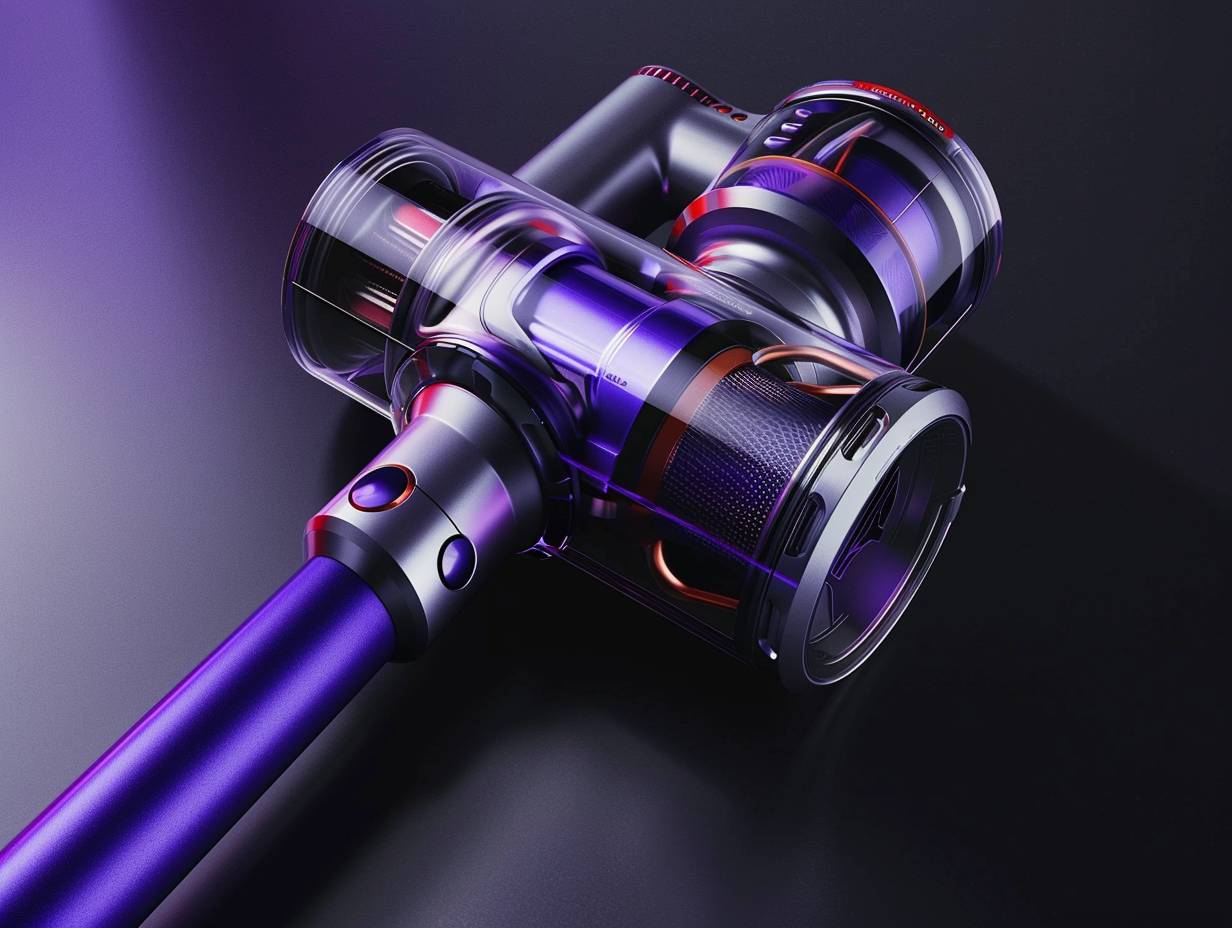 A sleek and modern Dyson vacuum cleaner with powerful suction technology